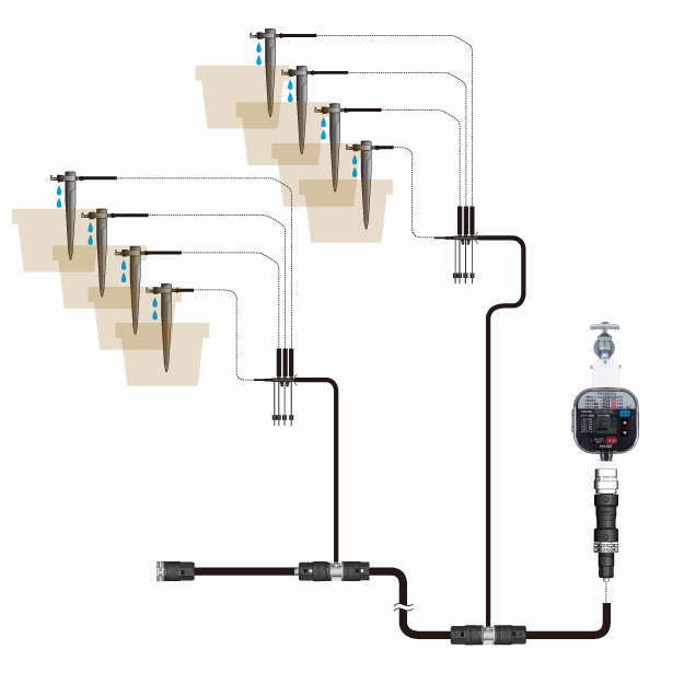 水やりスターターキットタイマー付(鉢植え用) GKK105 - 散水機のタカギ《公式》